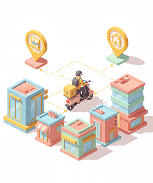 Local courier delivering across nearby neighborhoods